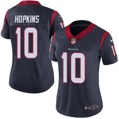 Women Houston Texans 10 Hopkins blue Nike Vapor Untouchable Limited NFL Jersey